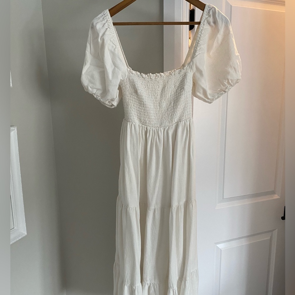 White Abercrombie Midi Dress